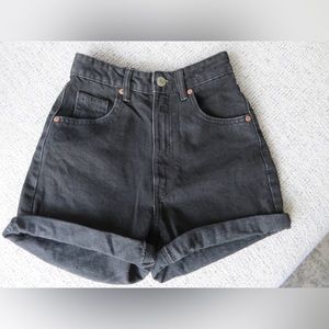 Zara - black denim mom shorts